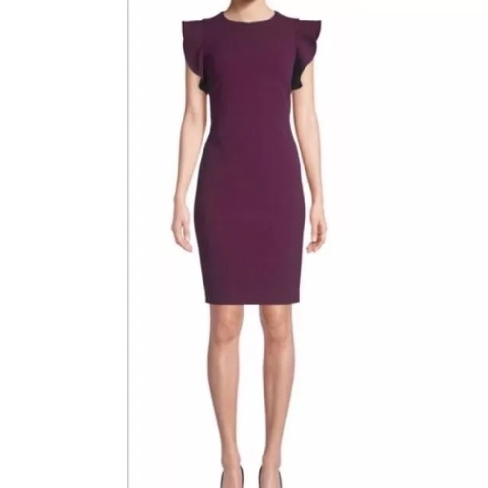 CALVIN KLEIN | Ruffle Sleeve Dress